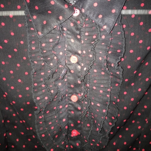 Susie Rose short sleeve top black & red polka dots - Picture 4 of 6